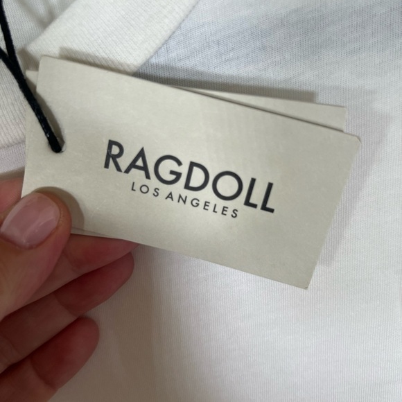 NWT Ragdoll Los Angeles white long slv tshirt logo sz M California beachy - Picture 4 of 10